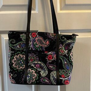Vera Bradley Black and Multicolor Paisley Tote